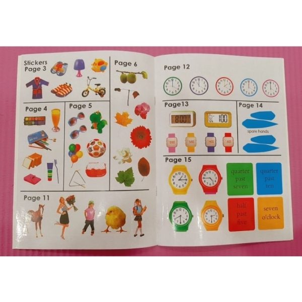My First Book, TIME, STICKER, kids learning book, buku belajar